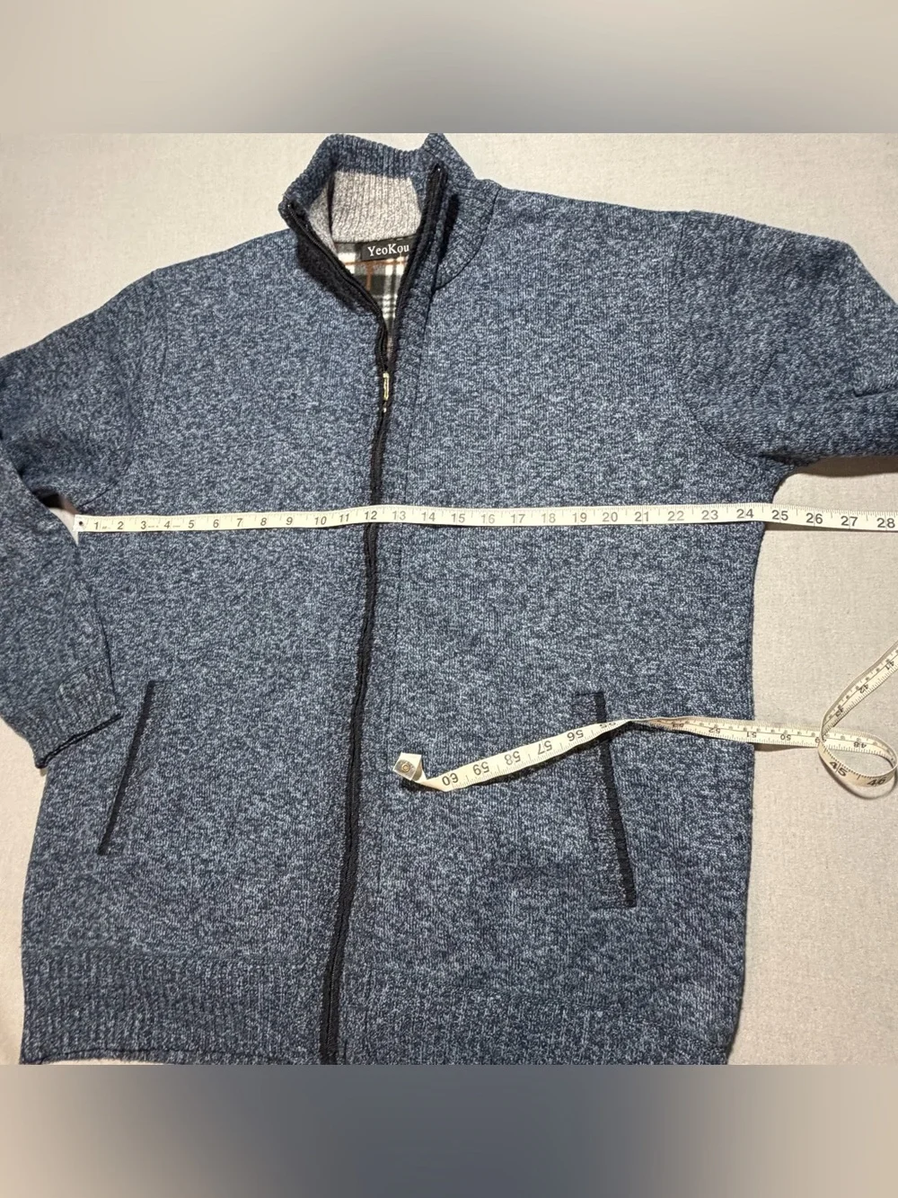 Yeokou cashmere wool blend full zip cardigan